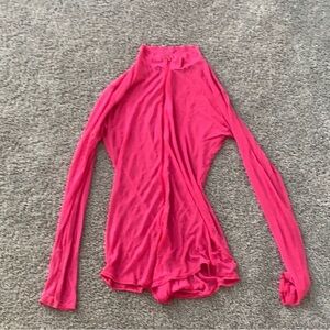 Pink sheer Long Sleeve bodysuit